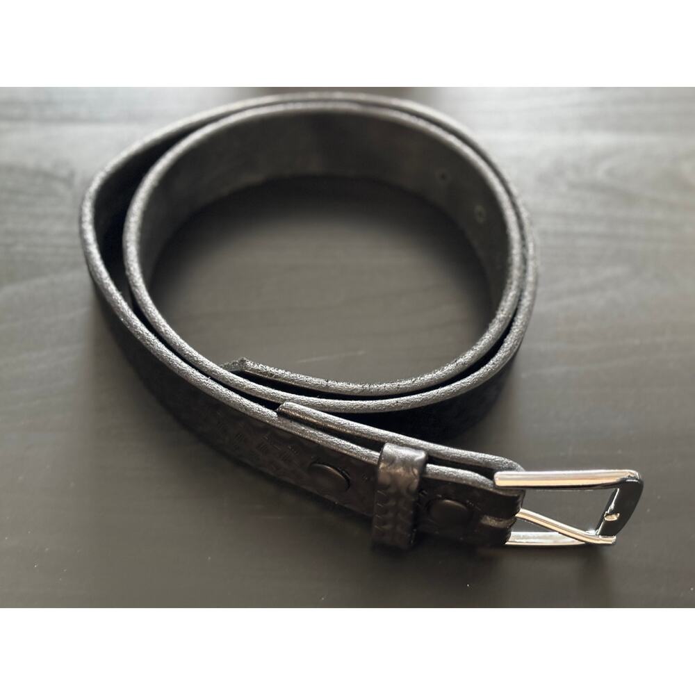Boston Leather Belt Mens Size 36 Black